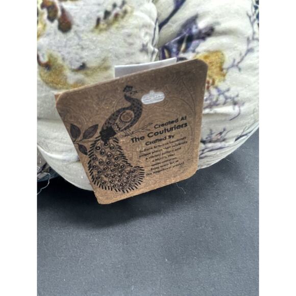 Boho Cottage Handmade Fabric Stuffed Pumpkin Made In India Halloween Fall - Picture 4 of 10